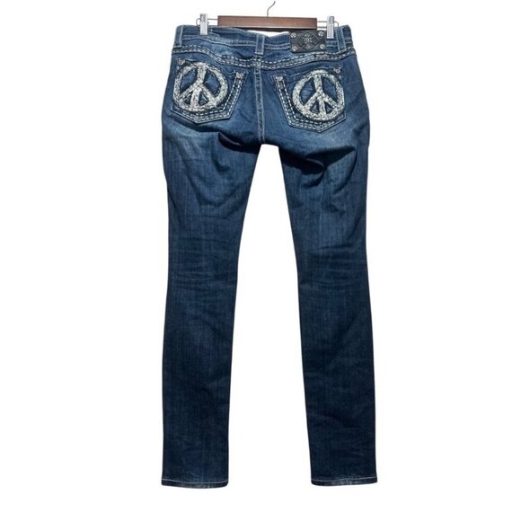 Miss Me Set of 2 Jean Women 28 Blue Bootcut & Skinny Cowgirl Western Y2K Studded - Picture 3 of 16